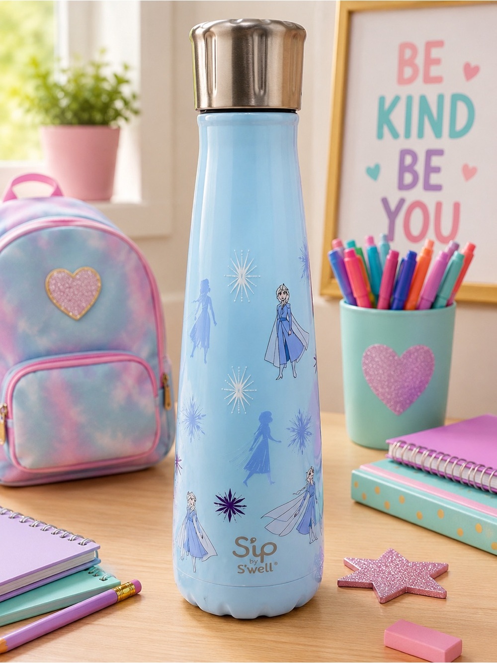 S'well Light Blue Frozen-Themed Stainless Steel Insulated Bottle